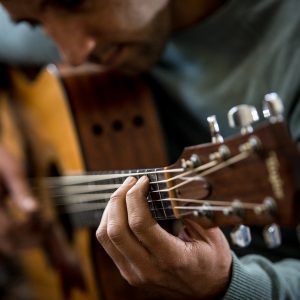 guitar, player, music
